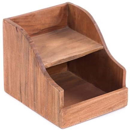DESIGN DELIGHTS DOKUMENTENABLAGE Storage 20 | Mahagoni Holz, 20 cm | Büro Organizer, Schreibtisch Kiste, Aufbewahrungskiste, Holzablage