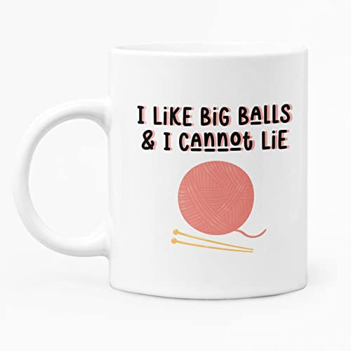 McMug - I Like Big Balls & I Cannot Lie - Knitting Mug, Ceramic, 11fl.oz.