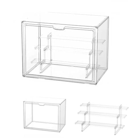 Dasellfa Vitrine Schaukasten Plexiglas Box, Acryl Vitrine, Sammlervitrine mit Tür, Für Minifiguren, Figuren Vitrine Kleine, Action Figuren Spielzeug, Modellautos, Sammelfiguren (36*23*27cm)