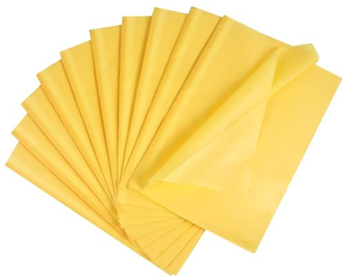 ihaspoko 60 Blatt Gelb Seidenpapier, 50×35cm Geschenkpapier für Handwerk und Geschenkverpackung Dekorativ
