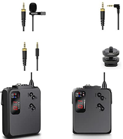 Louttary Mic Collar New Mould Lavalier Lapel Wireless Microphones for Camera Phone Teacher Interview Recording(1 to 1)
