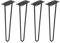SAM Tischgestell Hairpin, 4er Set, Roheisen lackiert, schwarz, Hairpin Gestell aus Metall für Holztische, 20 x 10 x 74 cm, Gestell für DIY-Projekte