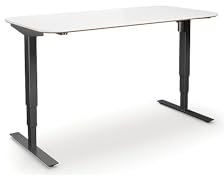 kaiserkraft | Schreibtisch Atlanta Trend | elektrisch höhenverstellbar | gerade | abgerundete Ecken | BxT 140x80 cm | weiß/schwarz