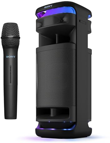Sony ULT Tower 10 Bluetooth Karaoke Party Speaker with Powerful Bass, 360° Sound and Party Lights, Included Wireless Microphone – New