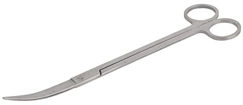 Professional Stainless Steel Aquatic Plant Scissors for Easy Trimming Back Grass in Aquarium Fish Tank, Durable Water Plants Trimmer for Aquatic Scene (Curved shear 25cm)