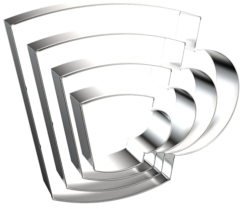 QAAQS Kaffeetassen-Ausstechformen-Set, 4 Stück, 12,7 cm, 10,2 cm, 7,6 cm, 5,1 cm, Edelstahl, Keksausstecher, Keksformen, Kakaotassen, Teetassen