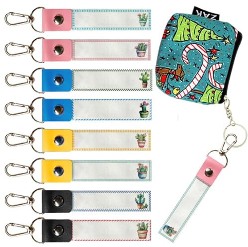 OLYCRAFT 8Pcs Personalized Name Tags Hooks 13x2cm Plant Theme Backpack Name Tags Cactus Labels PU Leather & Cotton Name Tags Succulent Name Tags for Backpacks Water Bottles