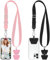 takyu 2 PCS Adjustable Phone Lanyard Neck Strap, Universal Mobile Phone Lanyard with 4 Adhesive Tethers for Smartphone Safety, Compatible for Iphone, Samsung, Huawei and Most Smartphone Black & Pink