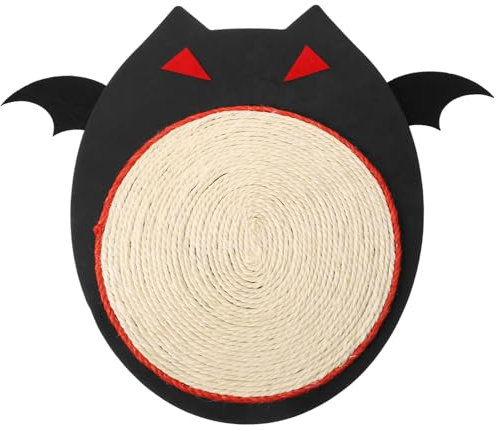 Yardwe Cat Scratcher Mat Natural Cat Scratching Board Horizontal Cat Scratcher Halloween Bat Shape Cat Scratch Pad for Indoor Cats