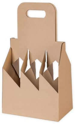 Paxit - Flaschenträger 6 Flaschen für Bier, 20 Stück, Männerhandtasche Bier Aus Robustem Karton, Flaschentasche 6 Flaschen 500 ml, Flaschenkorb 6 Flaschen, Bierträger - Farbe Natürlich Karton