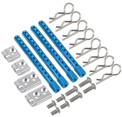 JOYSOG RC Karosseriepfosten für Tamiya TT-02/ TT-02FT/ TT-02D/ TT-02RR 1/10 RC Car Shell Column Body Post Mounts with Clips Upgrade Parts Accessories (Blue)