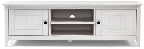 Buyqualia Mesa TV OSMA, 2 Puertas 2 Huecos, 45x140x35, Blanco Abierto