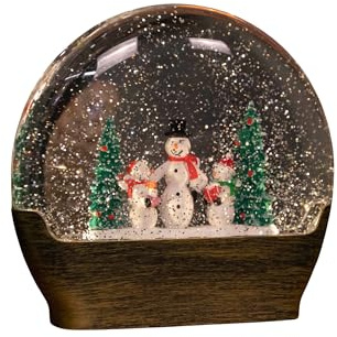 Samuel ALEXANDER 19cm Battery Operated Light up Christmas Water Dome with Snowmen & Trees Scene