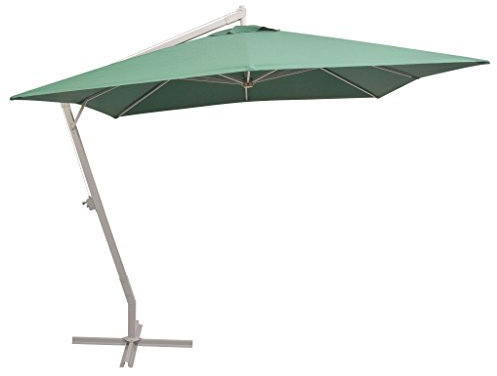 Homgoday Sombrilla Colgante con Palo de Aluminio Verde 300x300 cmSombrilla de Jardín, Protección UV Sombrilla Jardín Grande Orientable Jardín Parasol Balcón