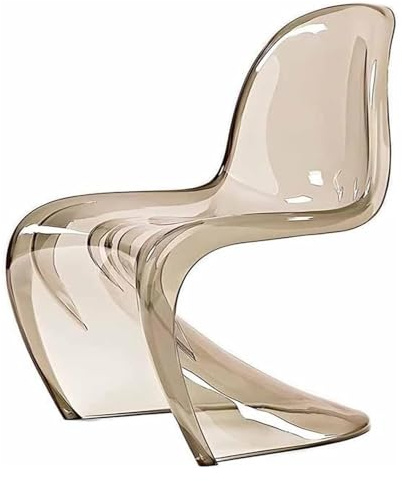 PXAMORTEL Transparenter klarer Esszimmerstuhl, PP Armless S-Shaped Cantilever Chair Multicolor 49x50x85cm(Beige)