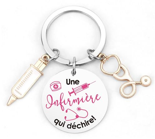 Cadeau Infirmière Femme Homme D'école Fin D'année Infirmiere Accessoires | Porte Clé Aide Soignante Accessoire Porte Clef Idee Cadeaux Infirmiere Medecin Collegue Anniversaire Retraite Porte-Clés