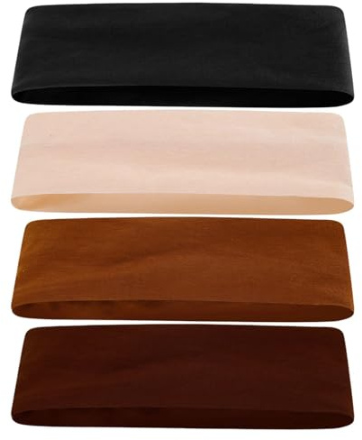 4 Stück Haarband Damen, Elastisches Sport Stirnband rutschfeste Stirnband Damen für Yoga Fitness Joggen Workout (Schwarz, Beige, Braun, Dunkelbraun)
