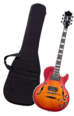 Electric Guitar Chitarra Elettrica Semi Cava Con Finitura Opaca Inclusa Custodia Protettiva(3/4)