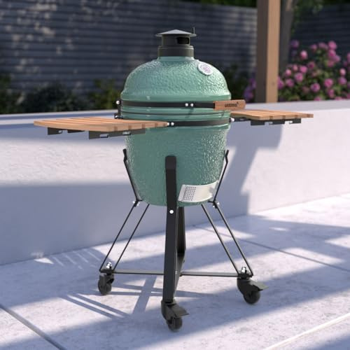 Charles Bentley ottimo Searsmith 18 Kamado Charcoal BBQ Grill, Medium | Includes fold-out bamboo shelves, two heat deflectors, ash tool and cover; cooks for 4-6 people with a dual airflow system.