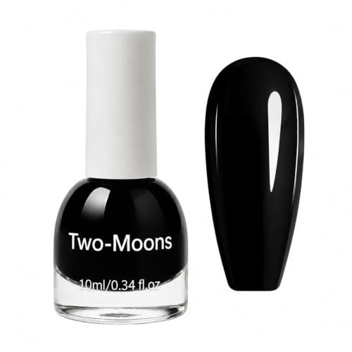 Black Nail Polish, Nail Varnish Quick Dry, Peel Off Nail Polish For Women, Water-Based Non Toxic Nail Paint, Long Lasting Chip Resistant Pure Color Manicure, No UV Needed DIY Nails Art