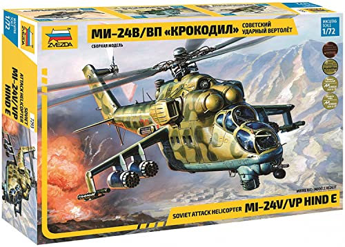 Zvezda 500787293-1:72 Helikopter Mi-24V - Hind C, Grün, Blau, Schwarz