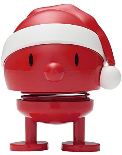 Hoptimist Santa Bumble, Weihnachtsfigur & Glücksbringer, Skandinavisches Design, Dekofigur für Wohnzimmer, Büro, & Fensterbank, Lustige Rote Weihnachtsdeko, 5,9 x 6,1 x 7,2 cm, Small, Rot