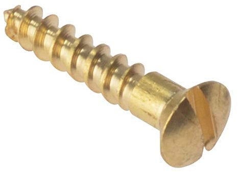 ForgeFix Wood Screws - Solid Brass | 3/4 x 6 | Raised Head | Box 200