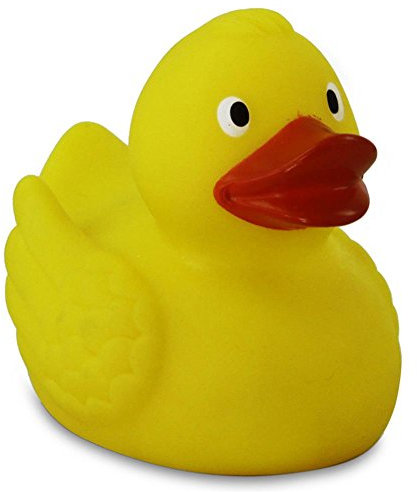 Duckshop I Badeente Norbert I Quietscheente I L: 9 cm I aufrecht schwimmend I inkl. Badeenten-Schlüsselanhänger im Set
