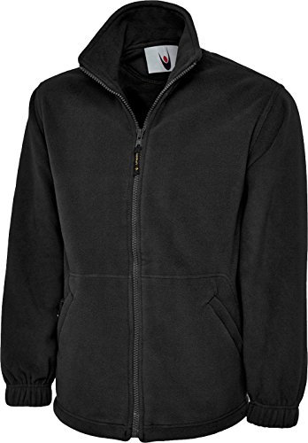 Uneek clothing UC604 – Klassische Microfleece-Jacke mit durchgehendem Reißverschluss (300 g/m²) – Schwarz – Größe 5XL