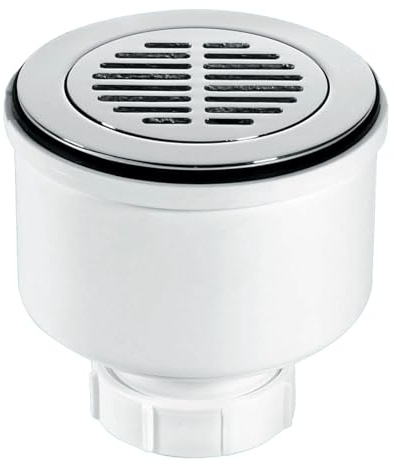 McAlpine 90mm x 50mm Shower Trap - 2 Universal Vertical Outlet & Removable Flange - ST90CPB-S-V