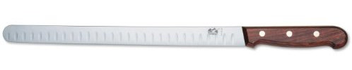 Victorinox, 5.4120.30, Wood, Lachsmesser, Extra scharfe Klinge, mit Kullenschliff, mit edlem Holzgriff, Braun, Made in Switzerland,