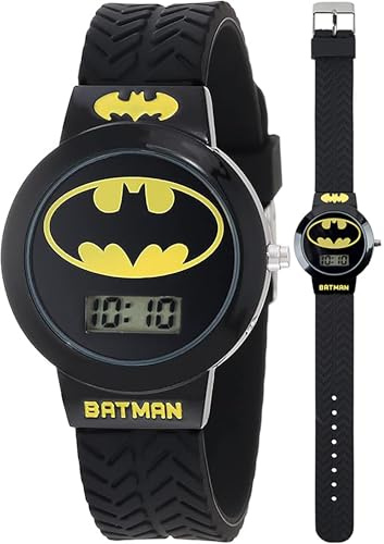 DC Comics Accutime - Orologio digitale al quarzo per bambini, motivo: Batman, per bambini, ragazze e adulti, per tutte le età, Nero - Logo classico, Digitale, movimento al quarzo