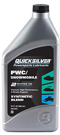 Quicksilver Premium Synthetic Blend 2-Stroke Engine Oil for PWC, Snowmobile, 1 Quart
