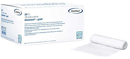 Maielast-glatt, elastische Fixierbinde, unsteril, 8 cm x 4 m, 20 Stück