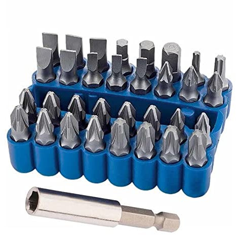 Dapetz ® 33 Pcs Screwdriver Bit Set Torx Cross Head Slotted Philips Hex Power Driver Screw Gun Bit Cross Slot Screw Driver Power Drill Bit PZ1, PZ2, PZ3 and T10 to T4