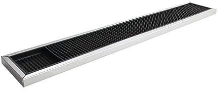 Beaumont CN741 Tapis de bar en caoutchouc avec cadre en acier inoxydable