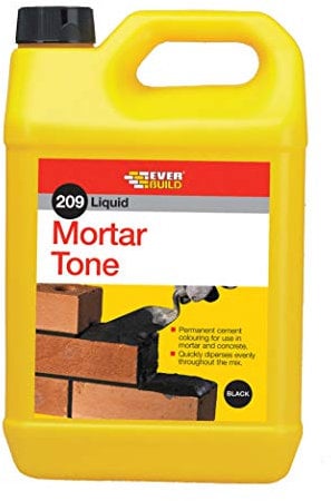 Everbuild 209 Mortar Tone Liquid Admixture – Cement Colourant – High Water and Rain Resistance – Black – 5 Litre