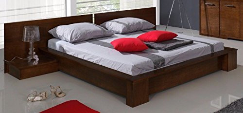 naka24 Massivholz Kiefer Doppelbett Jugendbett Eiche Ehebett Kommode (200/200cm)