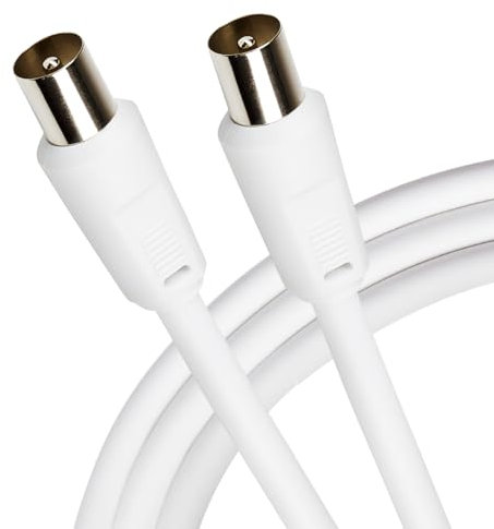 Maplin Cavo coassiale per antenna TV, connettore RF maschio a maschio, 10 m