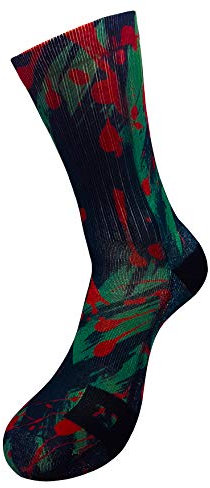 Grüne Art Sneakers Socken mit Eigenem Handgefertigte Motiv Design 3D Druck Socken für Basketball Volleyball Tennis Fitness Golf Radfahren Atmungsaktiv Coolmax Sportsocken für Höhe Leistung (43-46)