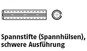 Spannstifte DIN 1481 Federstahl 13 x 55 VE=S 25 Stück