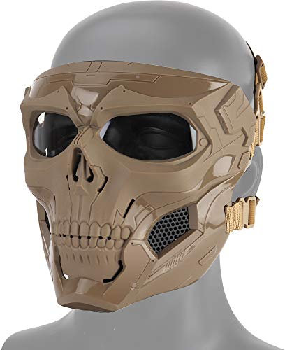 DETECH Paintball-Taktik Helm Schädel Masken Atmungsaktiv Schießen Jagd Masken Männer Vollgesichts Airsoft Military Halloween Party Maske