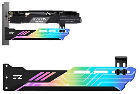 EZDIY-FAB 5V 3 Pin RGB Grafikkarten Halter, RGB LED Videokarte Sehnenhalter Halterung, GPU Halterung,Motherboard Sync-309-1