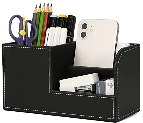 GORESE Stiftehalter Schreibtisch - Büro-Bleistifthalter Organizer Desktop-Schreibtisch-Zubehör Bürobedarf Organisationsdekor (Schwarz B)