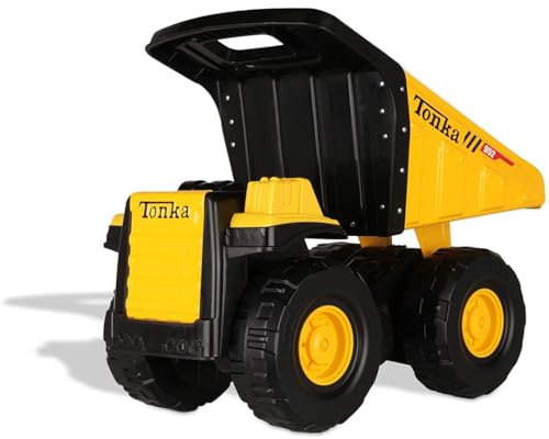 Tonka Steel Classic Toughest Mighty Dump Truck, Dumper Truck Toy for Children, Kids Construction Toys for Boys and Girls, Vehicle Toys for Creative Play, Toy Trucks for Children Aged 3 +
