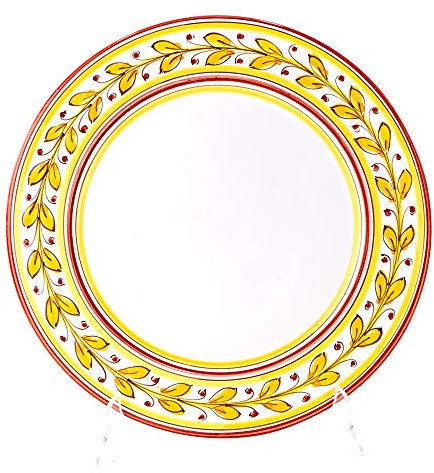 Piatto da portata siciliano in ceramica di Caltagirone decorato a mano