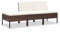 vidaXL Gartenmöbel 3-TLG. mit Auflagen Sitzgruppe Garten Garnitur Lounge Sofa Sitzgarnitur Gartenset Gartensofa Mittelsofa Fußhocker Poly Rattan Braun