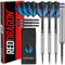 Raider 1: 23 Gramm Wolframpfeil-Set mit Stahlspitze - Professionelle Dartpfeile mit Schäften (Stielen), Flügen und Checkout-Karte - Wahl der Farbe verfügbar