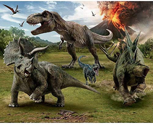 ZHEN WALLPAPER Walltastic Jurassic World Fallen Kingdom Tapete Wandbild, Papier, Mehrfarbig 430 cm x 300 cm (169,3 x 118,1 Zoll)
