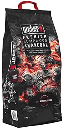 Weber Premium Charcoal (5kg Bag), for quick & hot coals, ideal for searing grill food, 100% natural wood, EU product, sustainably sourced, FSC certified (1782580)